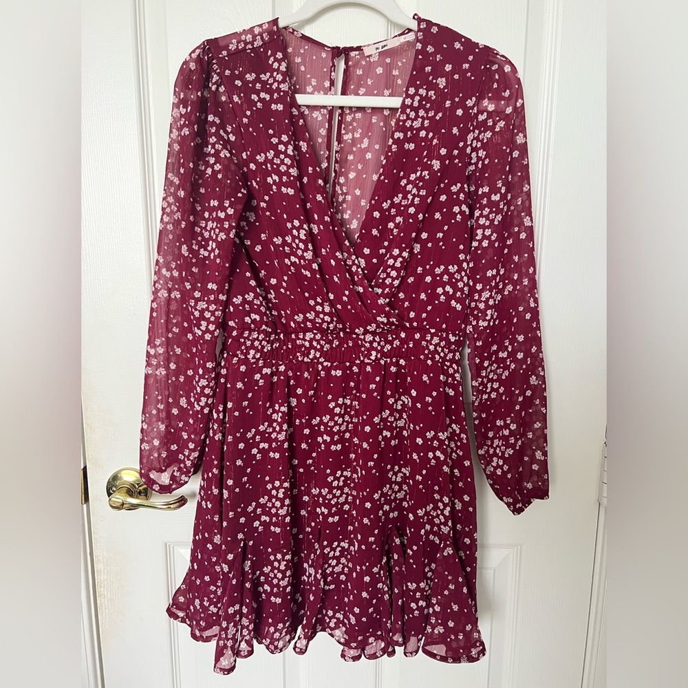 Francesca’s Floral Long Sleeve Dress